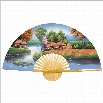 Oriental Furniture Paradise Wall Fan Decor in Multicolor-Width 40
