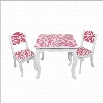 Teamson Kids Table and Chair Sets in White and Pink Zebra