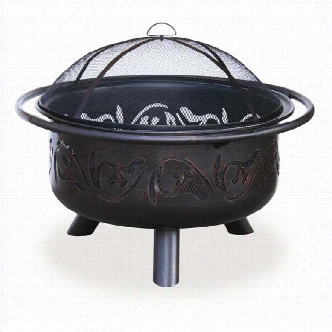 Uniflame Owod Burnig Bronze Outdoorf Ire Pit With  Swirl Cut Oug Purpose