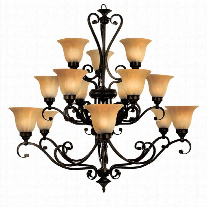 Yosemite Home Decor Flo Rence 15 Lights Handelier In Venetian Bronze