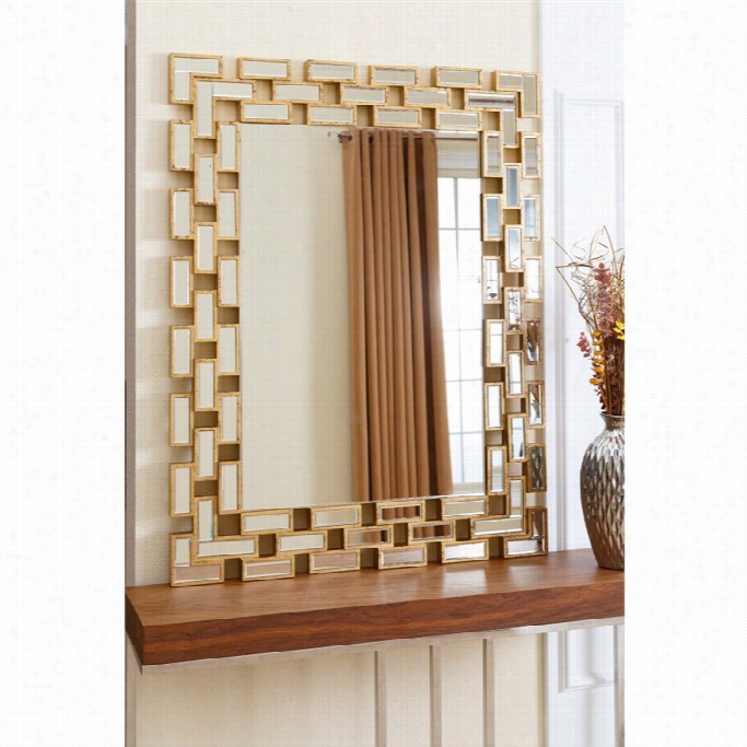 Abbyson Living Kayla Rectangle Wall Mirror In Gold