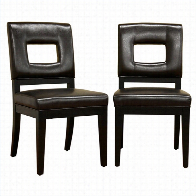 Baxton Studio Faustio Dining Chair In Darkbrown (set Of 2)