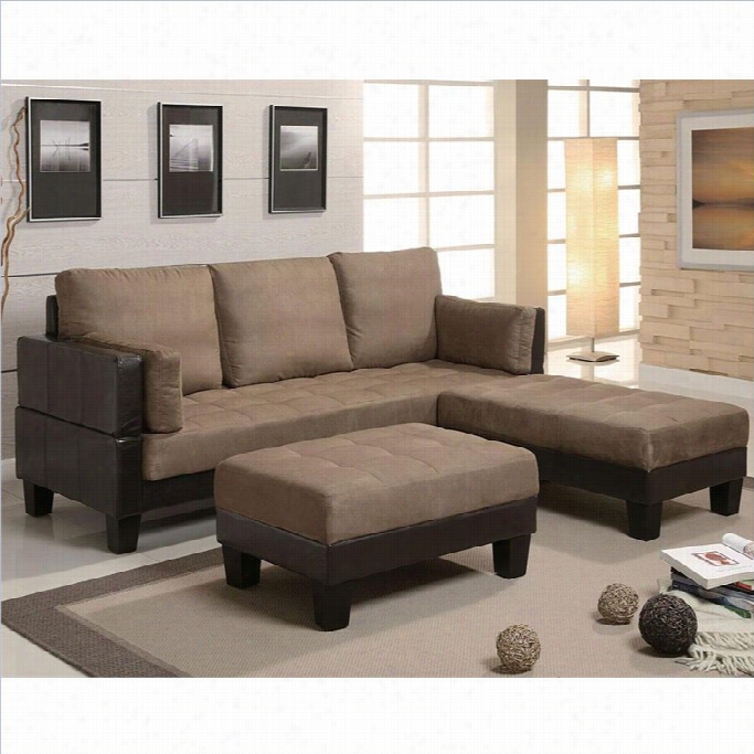 Coaster Fulton Contemporary S Ofa Bed Group Iwth 2 Ottomans In Tan