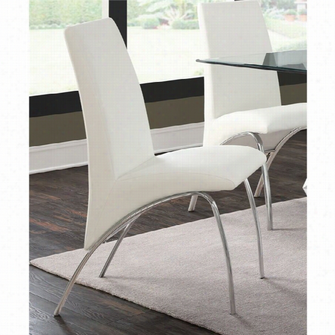 Coaster Ophelia Contemporary Dining Sidde Chhair In White