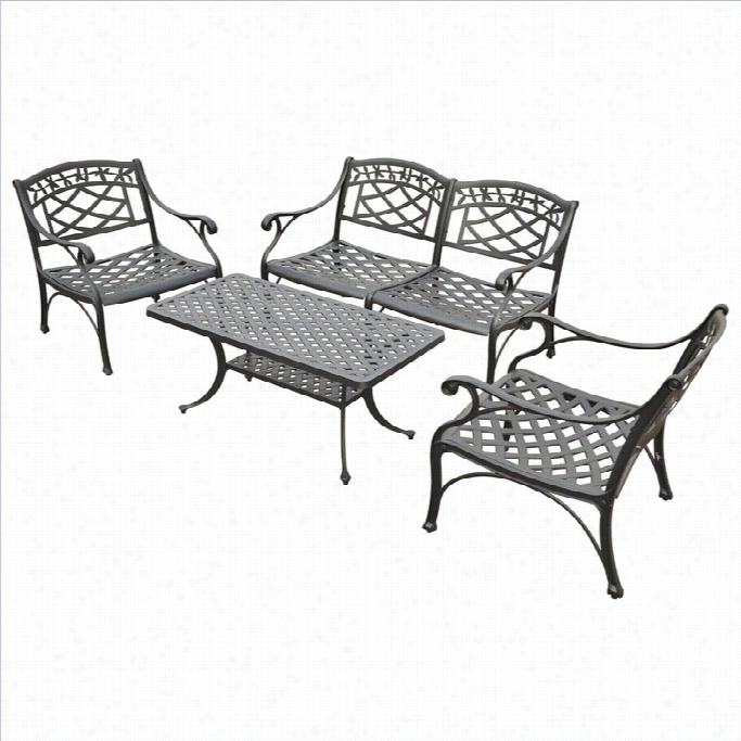 Crosley  Furnniture Sedona 4 Pc Black Outdoor Conversation Seating Set