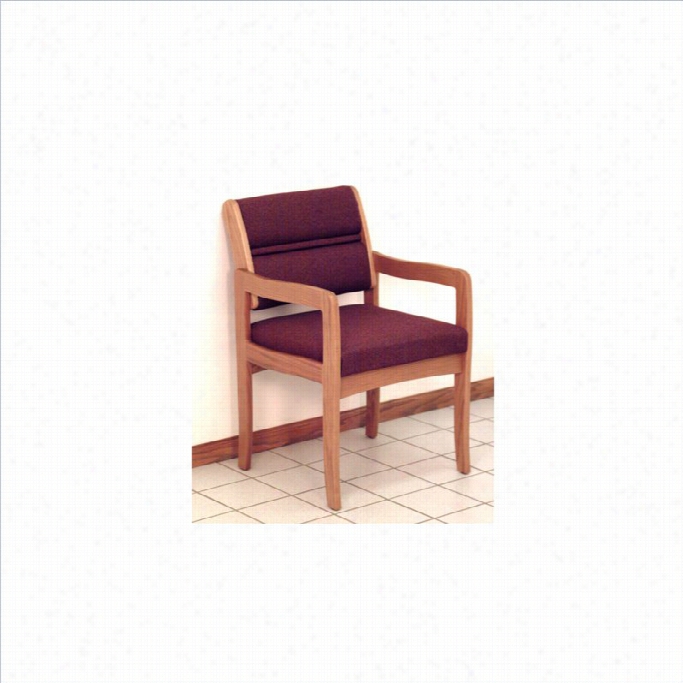 Dakot Wave Valley Standard Leg Chair In Medium Oak-cabernet Burgundy Standard