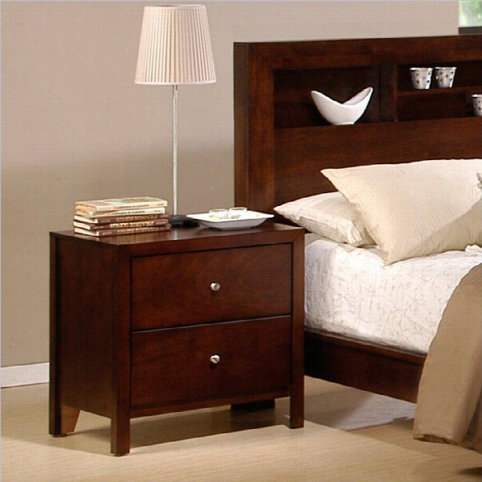Elements Fleming Nightstand In Rich Cherry