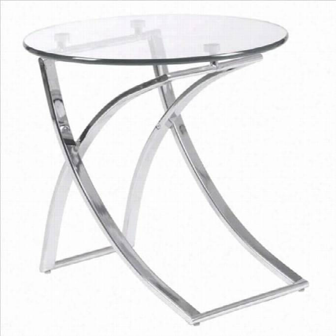 Eurostyle Talisa Side Table In Clear Glass/chrome