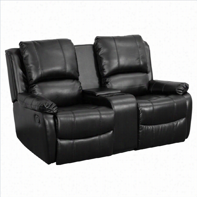 Fllash Furniture 2-seat Home Theater Recliner In Blac