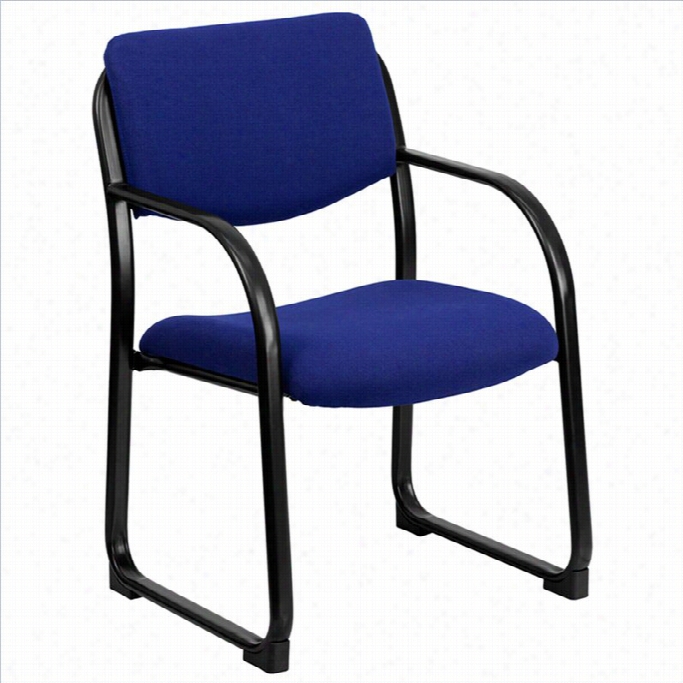 Flash Furniture Executive Side Gues Chair Inn Navy With Sled Base