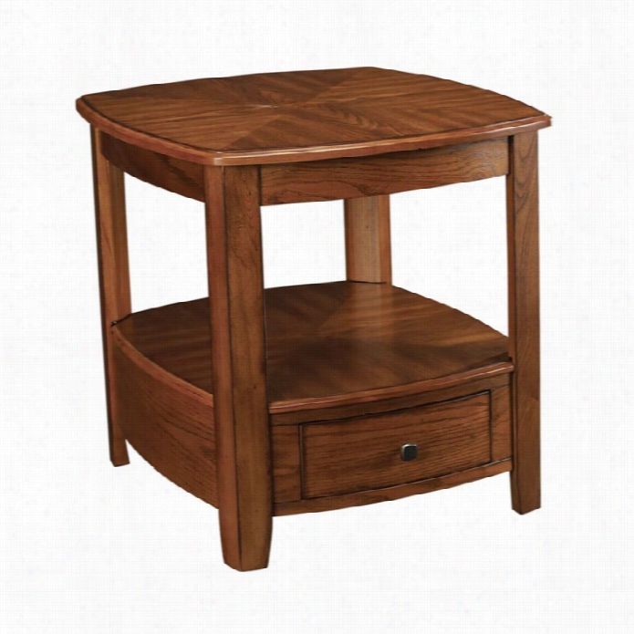 Hammaey Primo Rectangular Drawer End Table In Brown