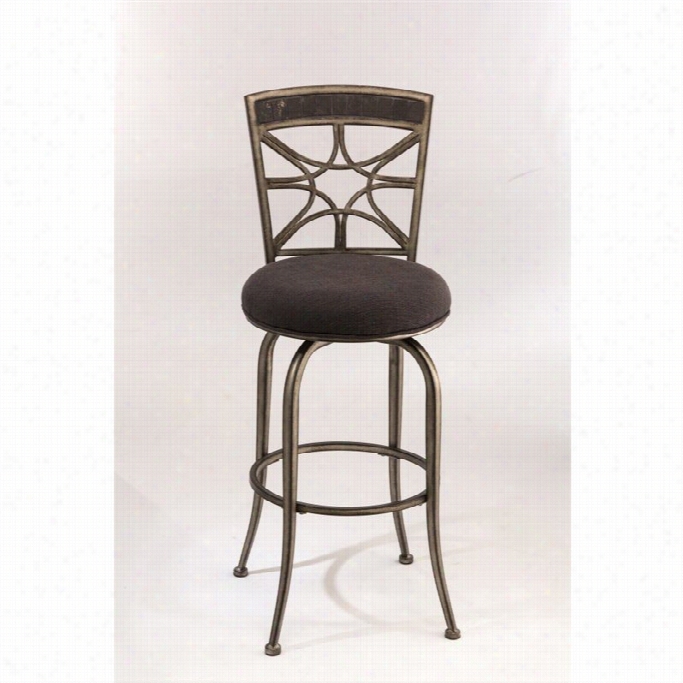 Hillsdals  Cha Ndler 40 Swivel Rail Stool In  Lback Pewwter