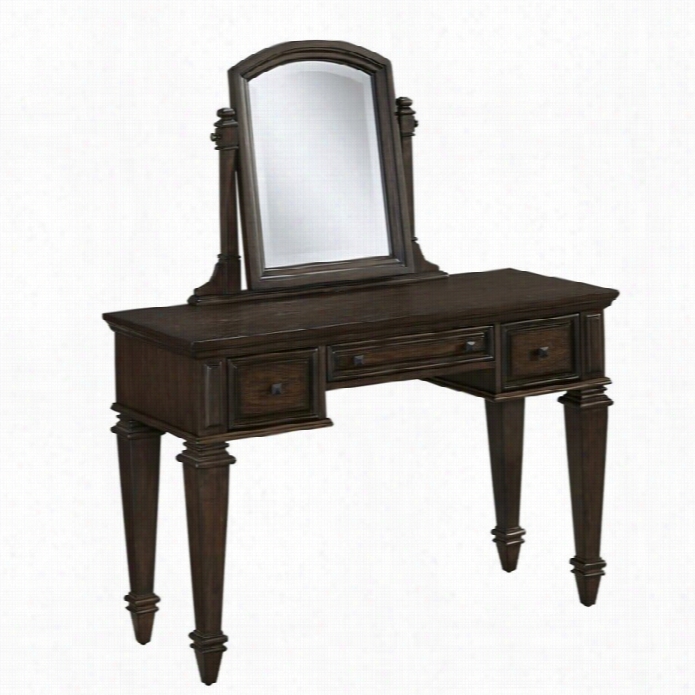 Home Styles Prairie Home Vanity And Mirroor In Black Oak