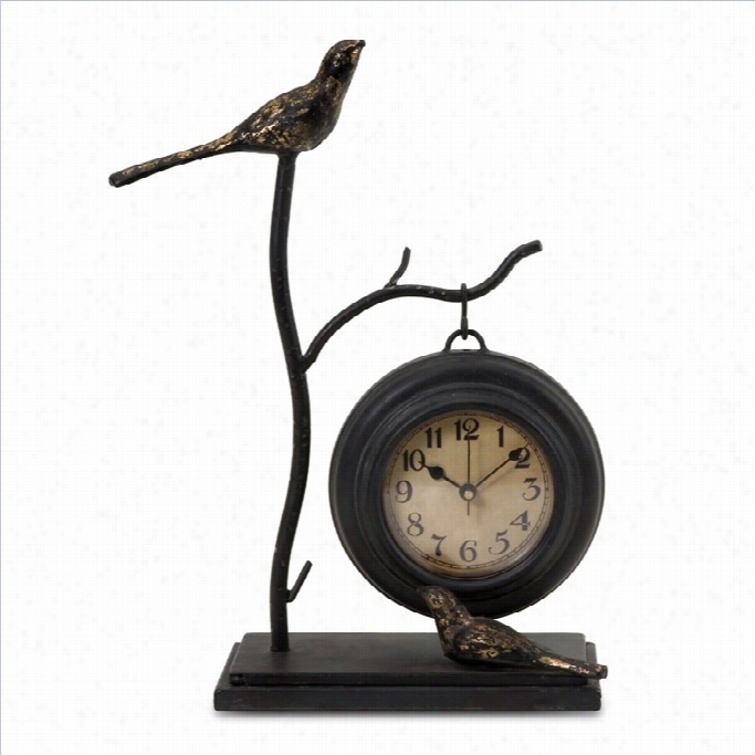 Imax Corporation Bird And Branch Witth Hanging Clock
