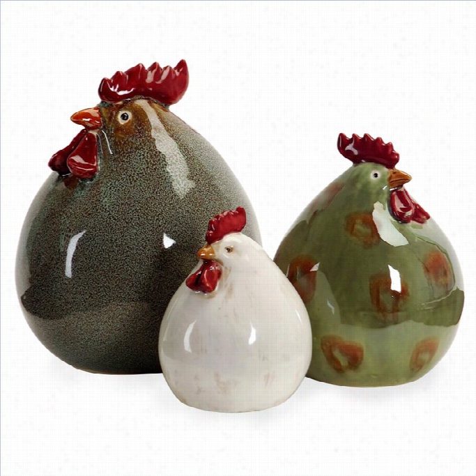 Imax Corprat1on Stylized Chicksns (set Of 3)