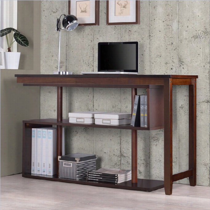 International Caravan Virginia Accent Shelf With Desk In Espresso