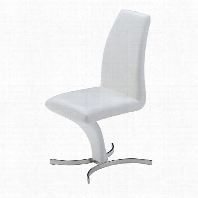 J&m Furniture Prague Leather Dining Chair  In White