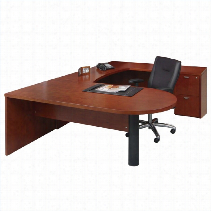 Mayline Mira  Peninsula Table Credenza Bridge And File-file Pedestal