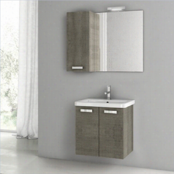 Nameek's Acf City Play 22 Wall Mounted Bathroom Vanity Set In Grey Oak Senlis