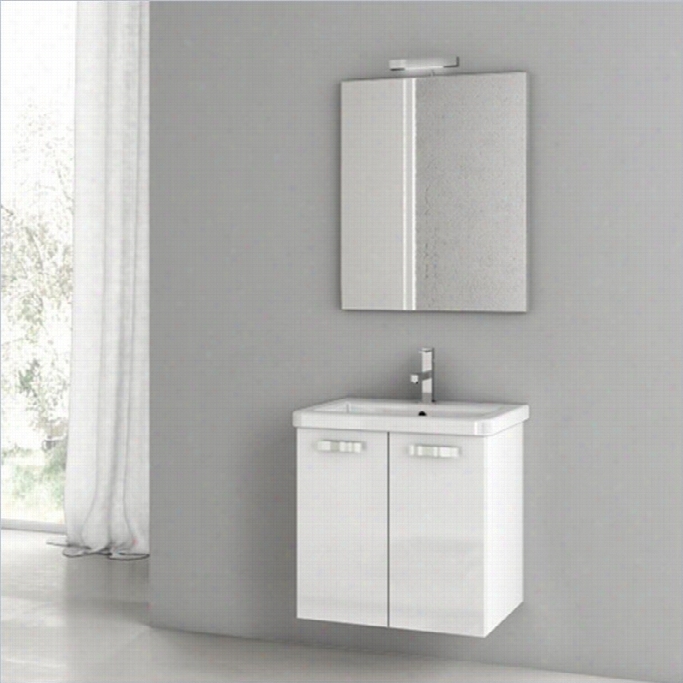 Nameek's City Play 22 Wall Mounted Bathroom Vanity Set In Glossy White