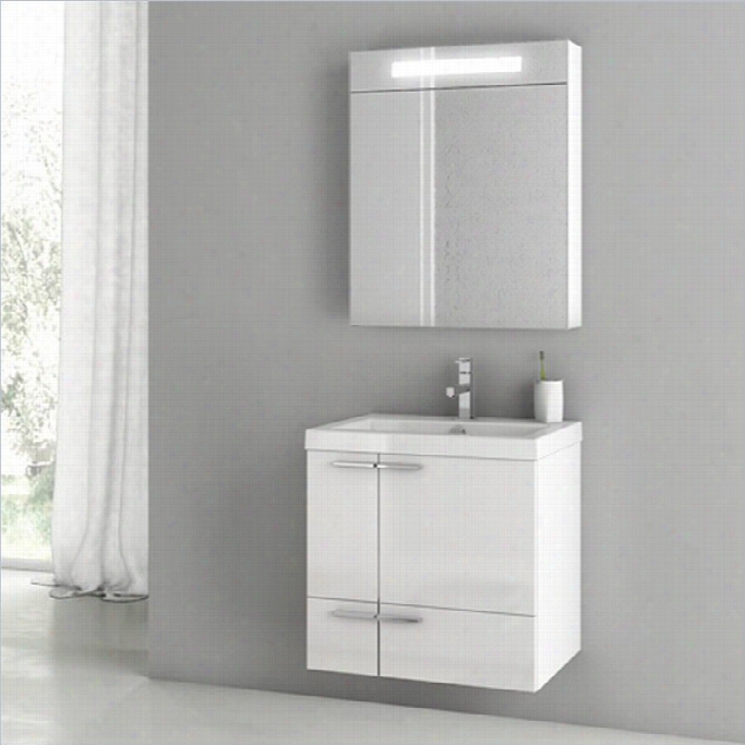 Nameek's New Space 24 Wall Mounted Bathroom Vanit Y Set In Glossy Happy