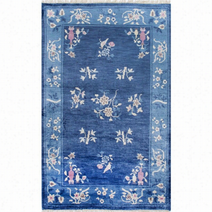 Nuloom 7' 6 X 9' 6 Hand Knotted Jean Chinese Art Deco Rug In Blue