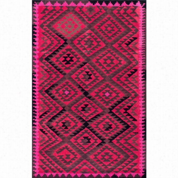 Nulloom 7' 6 X 9' 6 Hand Tufted Leatrice Rug In Fuchsia