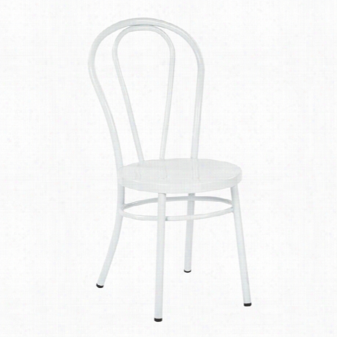 Office Asterisk Odessa Metal Patio  Dining Chair In Solid White (set Of 2)