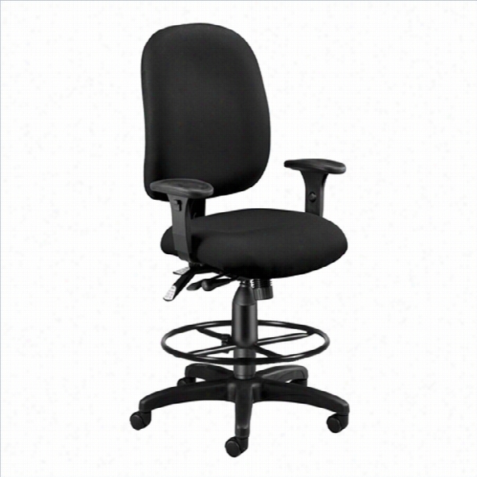 Ofm Ergonomic Task Drafting Office Chair With Draftign Kit In  Bblacm