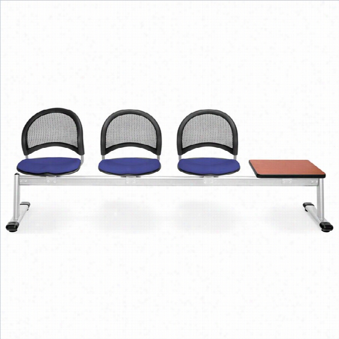 Ofm Moon Beam Seating With 3 Seats And Atble In Royal Blue And Cherry
