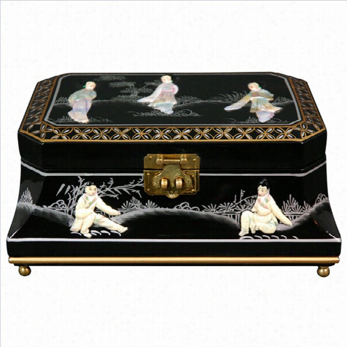 Oriental Furniture Adorlee Jewels Box In Black