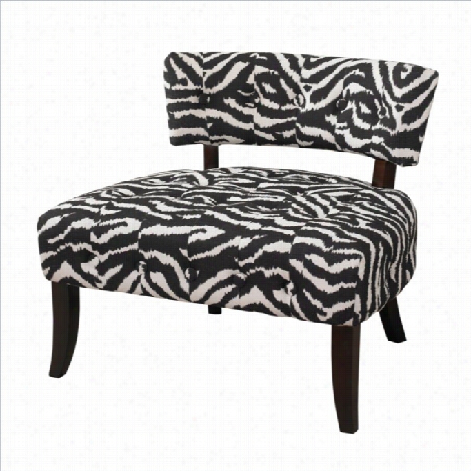 Powell Furniture Lady Slipper  Accent Chair In Zebra Print