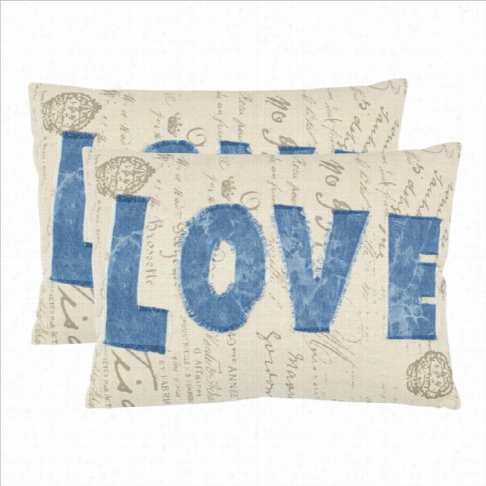 Saffavieh Mallory Decorative Pillow I Blue (set Of )