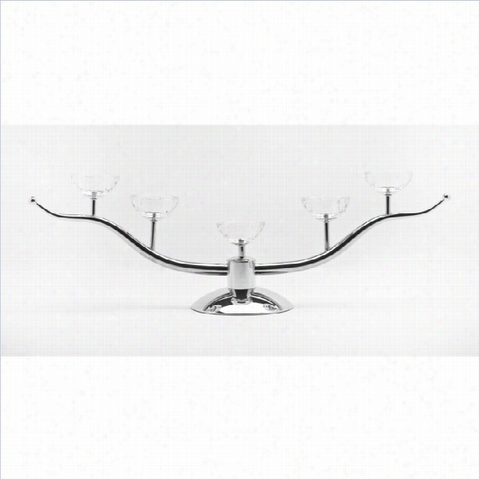 Sfaavieh Nickel-plated Candle Holder In Silver