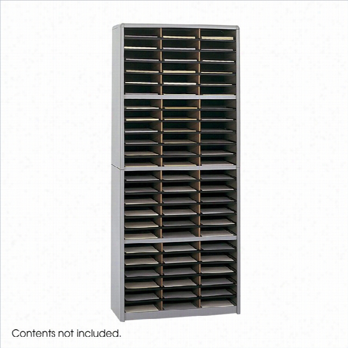 Safco Value Sorter 72 Compartment Metal Flat Files Vertical Organizer In Hoary