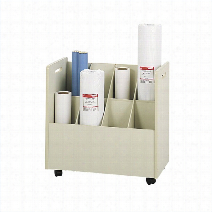 Safco Wood Changeable Roll Files 8 Compartments In Putty