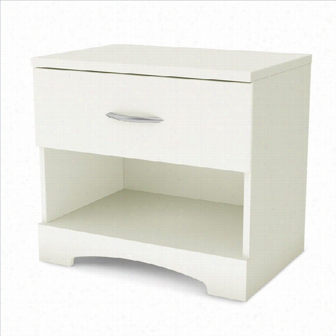 South Shore Maddox Nightstand In  Pure White Finish