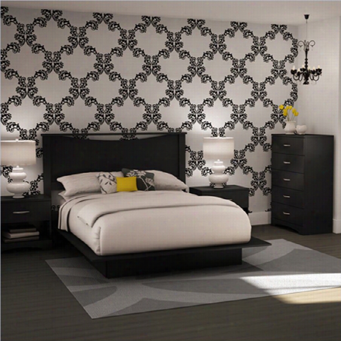 Southward Shore Maddox Queen Lpatf0rm Bed Set In Pure Black Finish