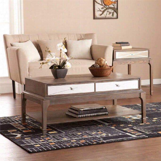 Southern Enterprises Arnold Coffee Table Ith Drawer In Burnt Oak