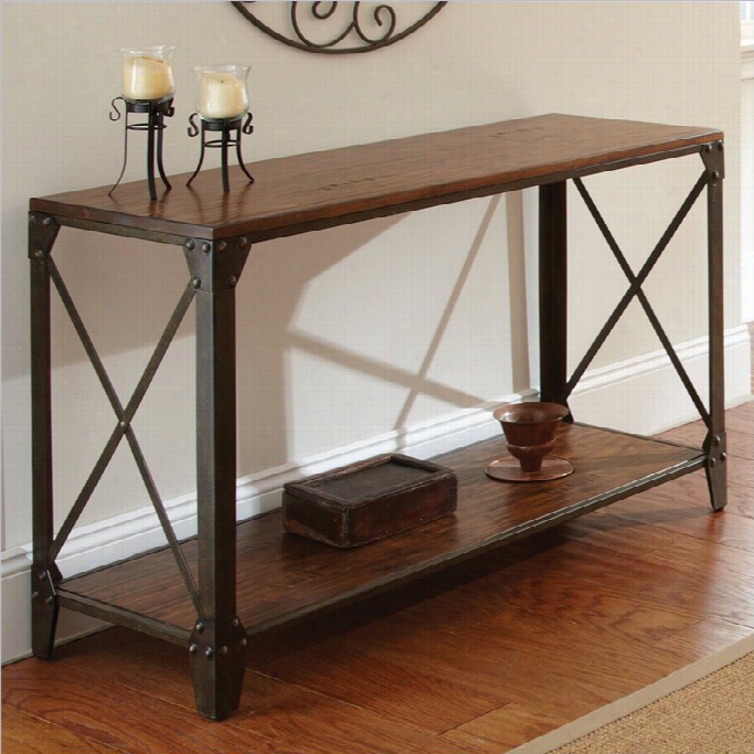 Steve Silver Company Winston Sofa Table In Distressed Tobacco