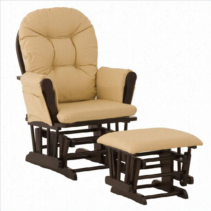 Stork Craft Cu Stok Ring Glider And Ottoman In Espresso And Khaki