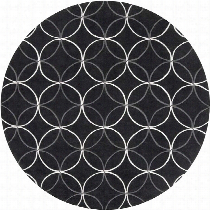 Surya Cosmooolitan 8' X 8' Round Hand Tufted Wool Rug Iin Black