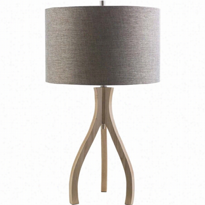 Surya Duxbury Wood Table Lamp In Gray