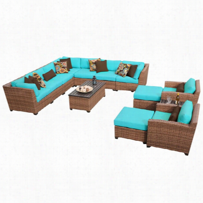 Tkc Laguna 13 Pieec Outdoor Wicker Sofa Set In Aruba