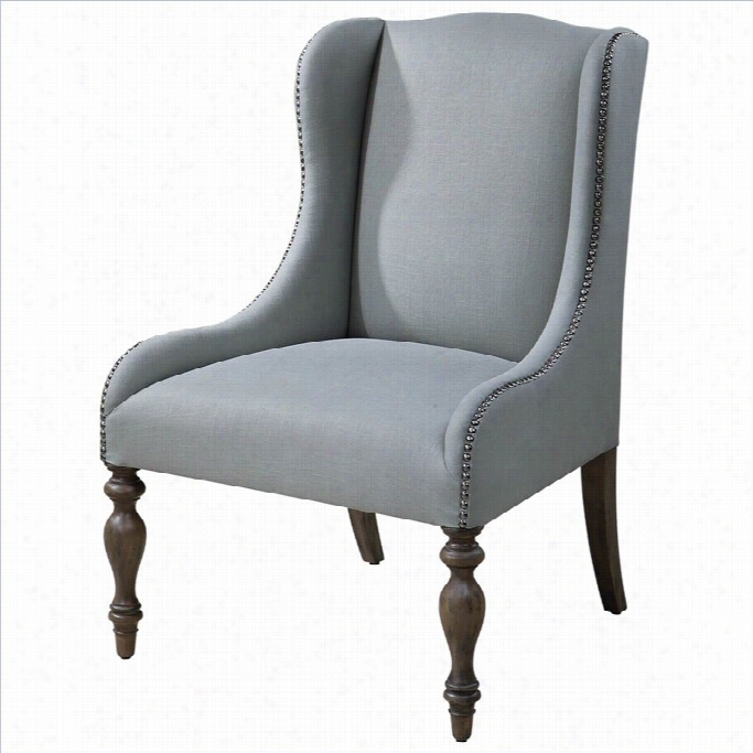 Uttermost Filon Misty Seaglass Hue Wing Chair Inn Gray