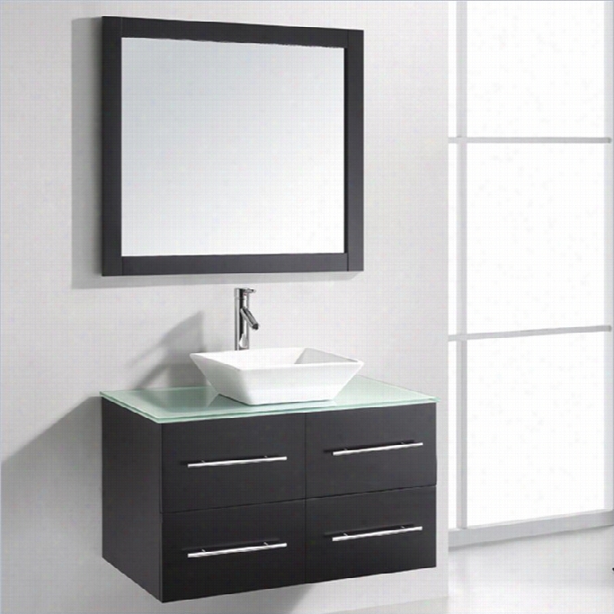 Virtu Usa Marsala 35 Glasss Single Bathroom Vanity Cabinet Set In Espresso