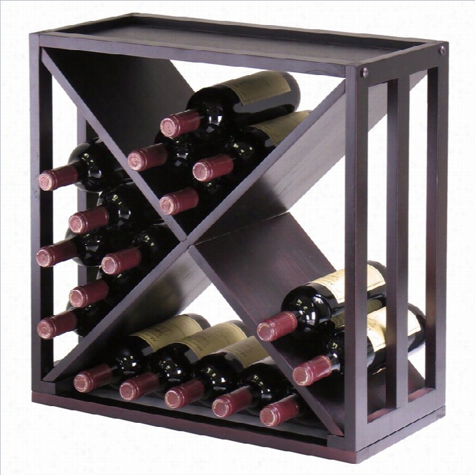 Winsome Kingston Modular And Stackable X Wine Cubby In Espresso
