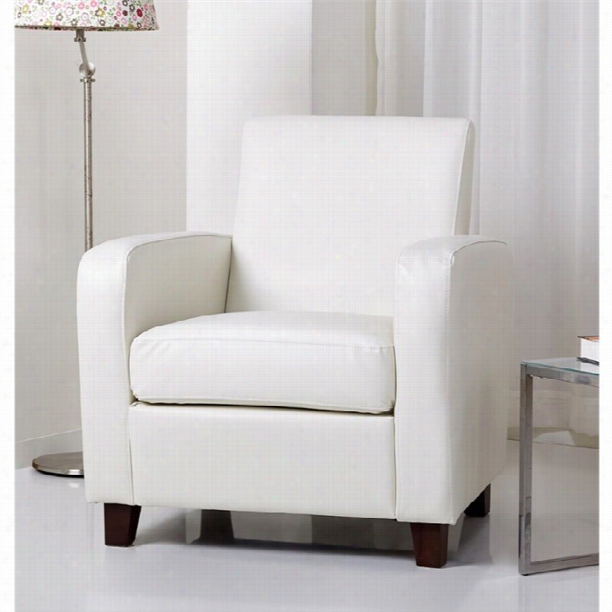 Abbyson Living Elizabeth Faux Leatther Accent Chair In Ivory