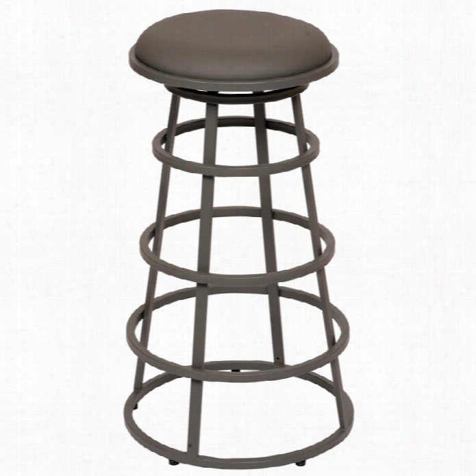 Armen Living Ri Ngo 30 Backless Metal Bar Stool In Gray