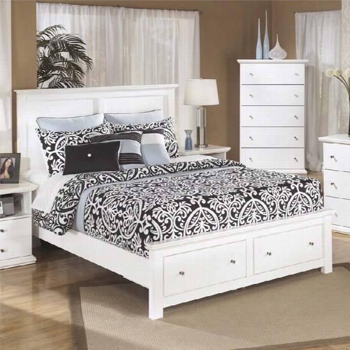 Ashley Bostwick Soals Wood Quee N Storage Panel Bed In White